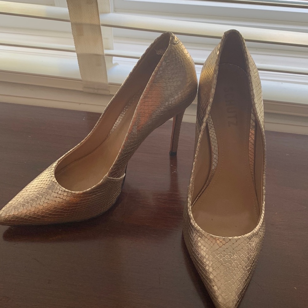Gold Schutz heels